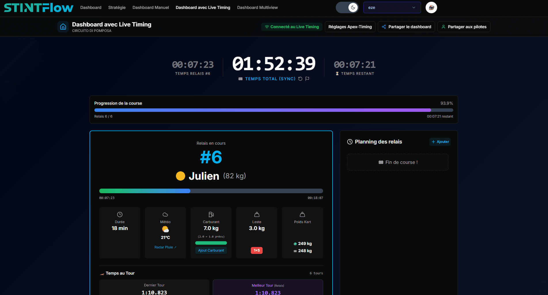Live Timing Connecté
